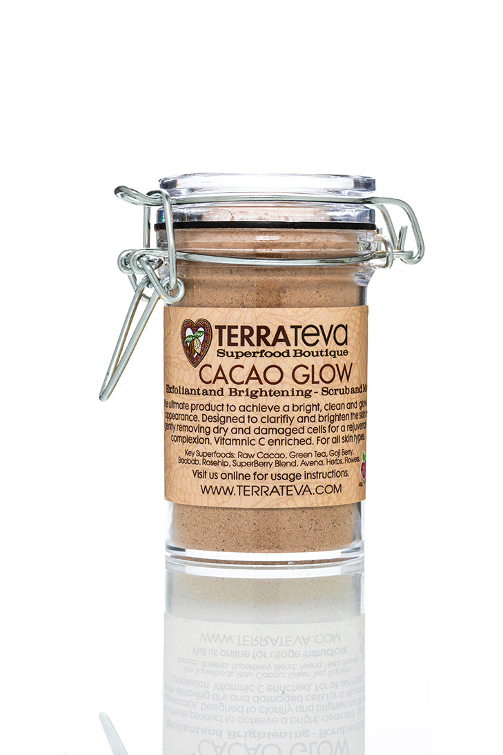 CACAO GLOW -   מסכת פנים קקאו  2 ב-1: פילינג ומסכה לחידוש עור הפנים